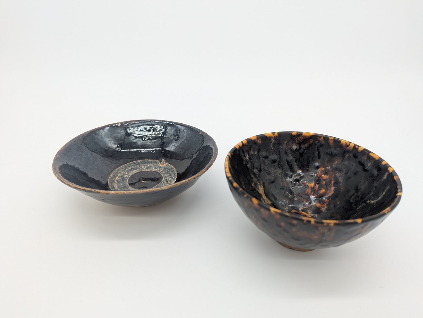 Keramik Schalen Set Handgefertigt mit Schwarzbrauner Glasur