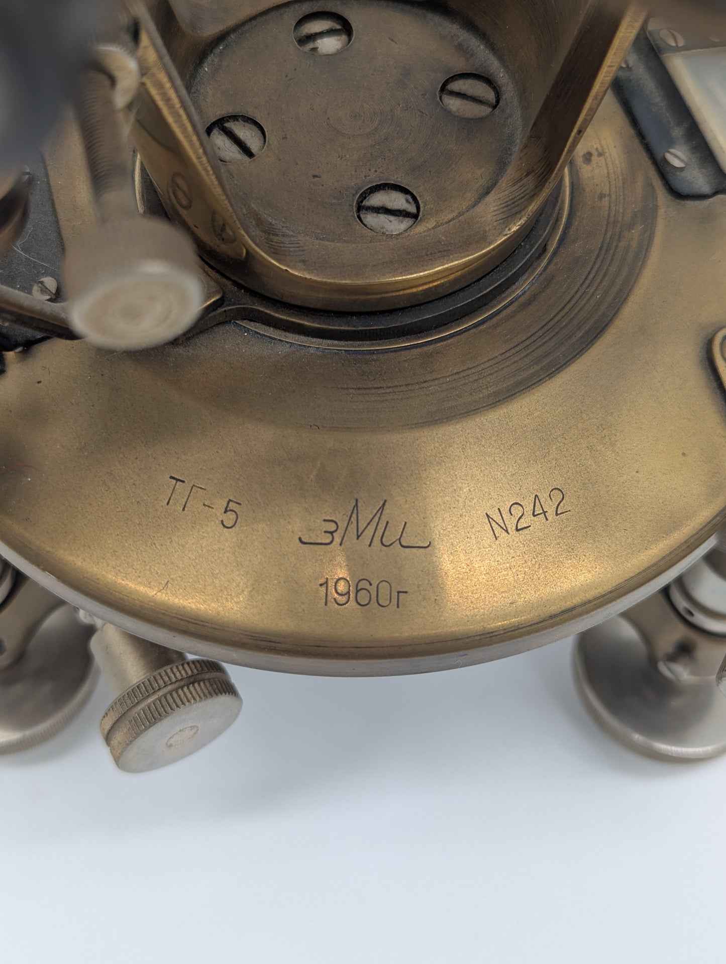 Theodolit Vermessungsinstrument Vintage aus Messing Messinstrument