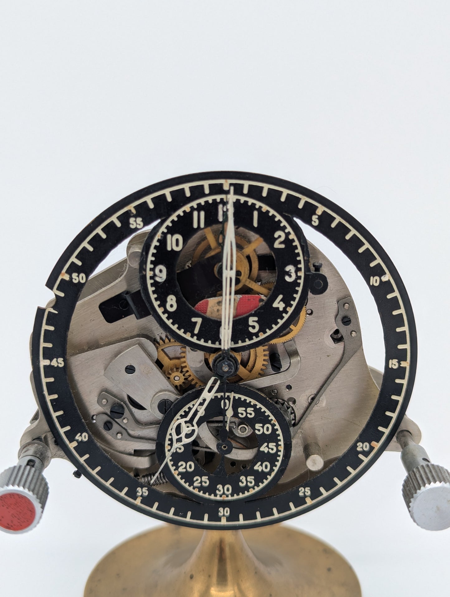 Stoppuhr Uhr offenes Chronographenwerk Mechanische Skelett Uhr Vintage