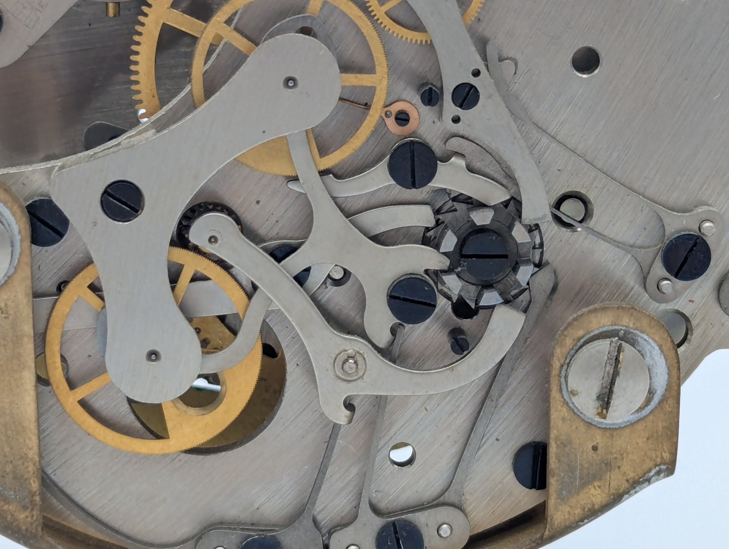 Stoppuhr Uhr offenes Chronographenwerk Mechanische Skelett Uhr Vintage