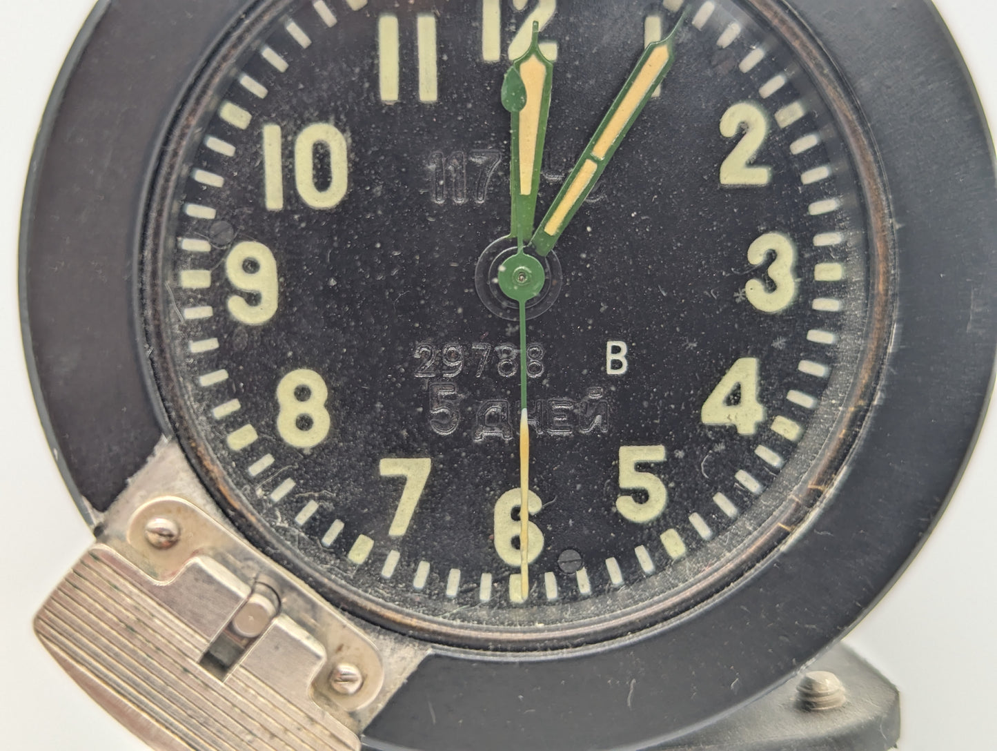 UdSSR Sowjetunion Uhr Borduhr Fliegeruhr Vintage Mechanisch Cockpitinstrument