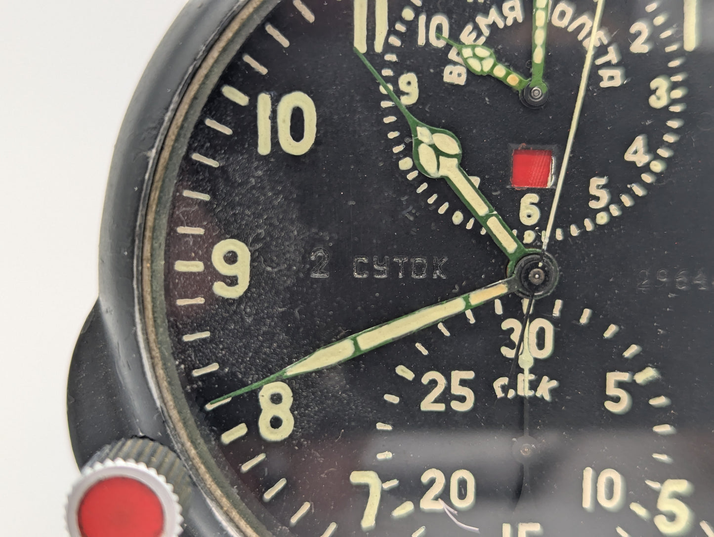 Uhr Borduhr Mig-29 Cockpitinstrument alte Fliegeruhr UdSSR ACHS-1M