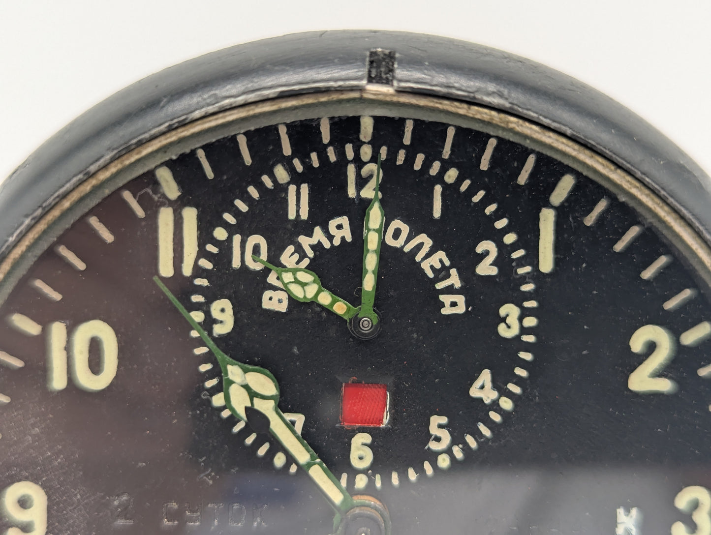 Uhr Borduhr Mig-29 Cockpitinstrument alte Fliegeruhr UdSSR ACHS-1M