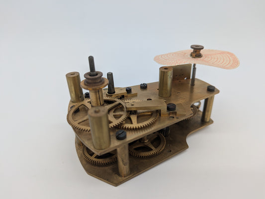 Uhrwerk Mechanisches Registrierwerk Messing mit Diagrammscheibe Vintage