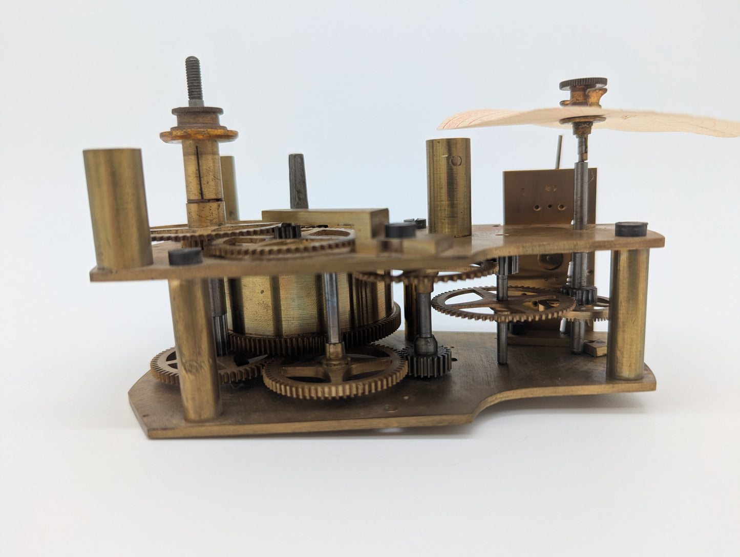 Uhrwerk Mechanisches Registrierwerk Messing mit Diagrammscheibe Vintage