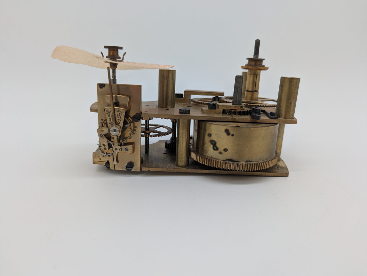 Uhrwerk Mechanisches Registrierwerk Messing mit Diagrammscheibe Vintage