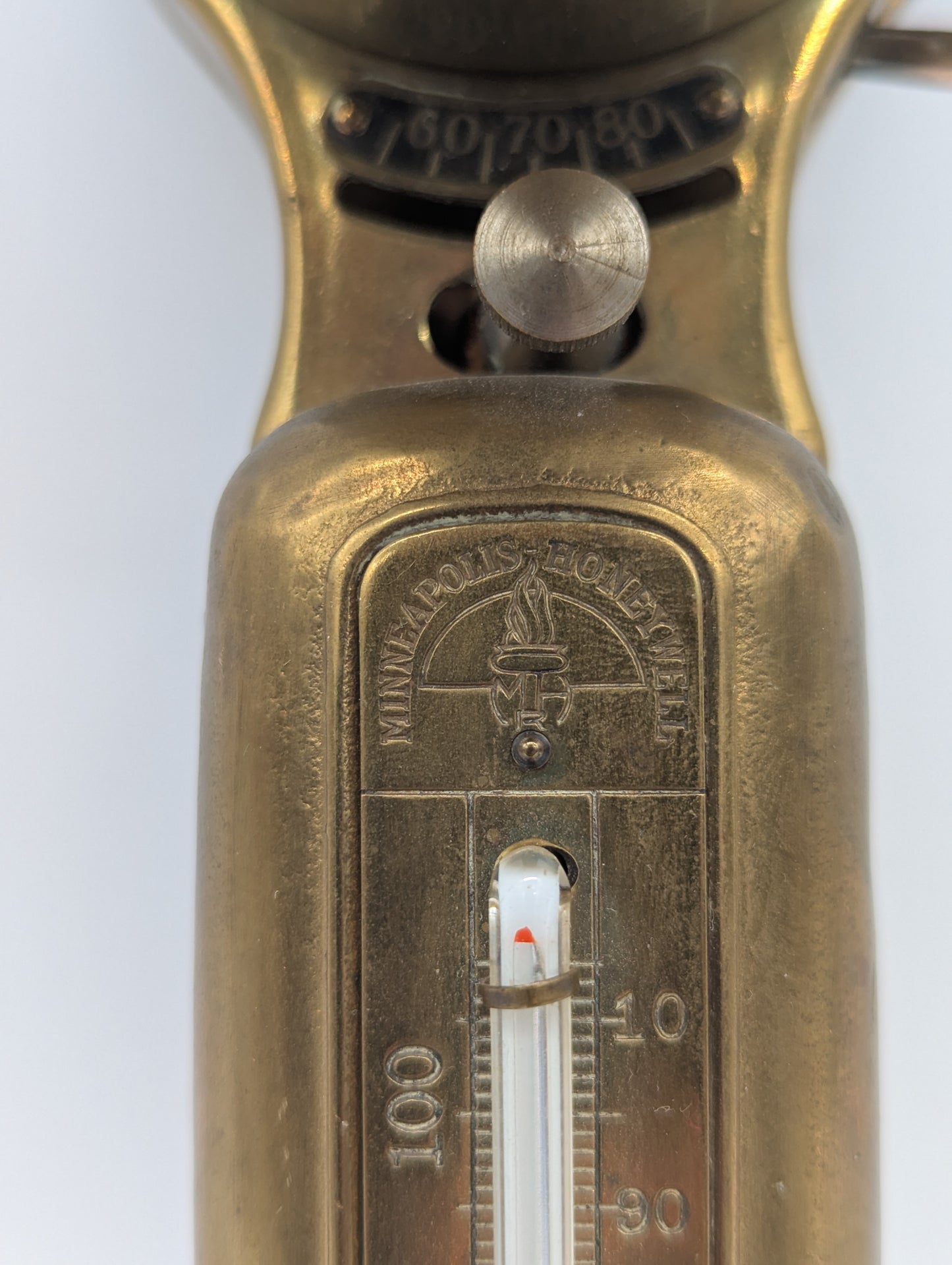 Uhr Wanduhr mit Thermometer Minneapolis Honeywell Vintage 30er jahre