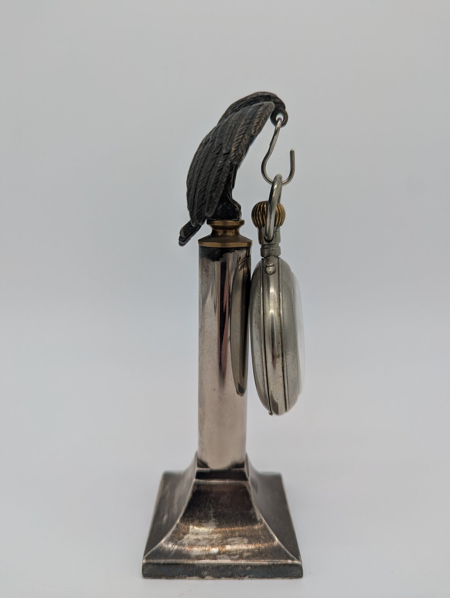 Taschenuhr Uhr Eisenbahn Rosskopf mit Adlerständer Vintage