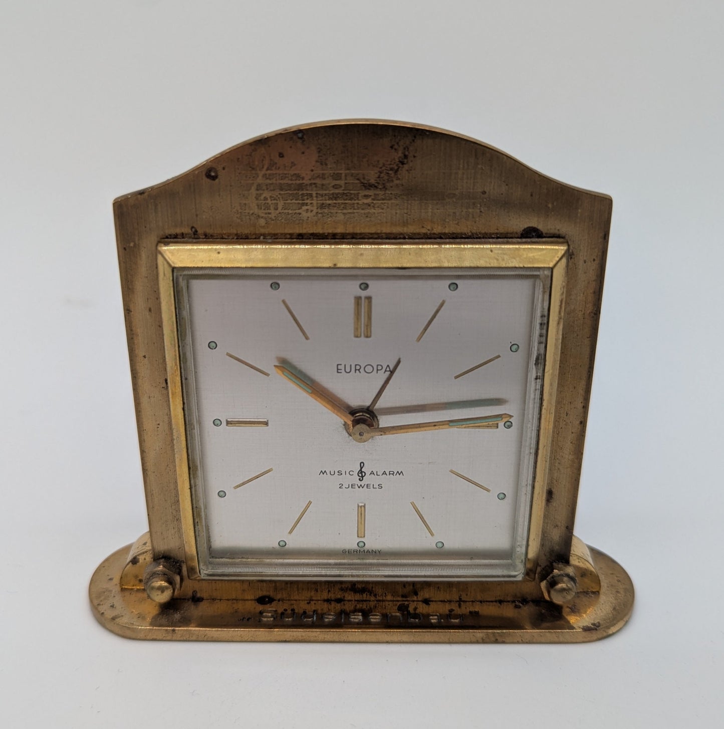 Wecker Reisewecker Uhr Europa mit Spieluhr Funktion Vintage Messing Handaufzug