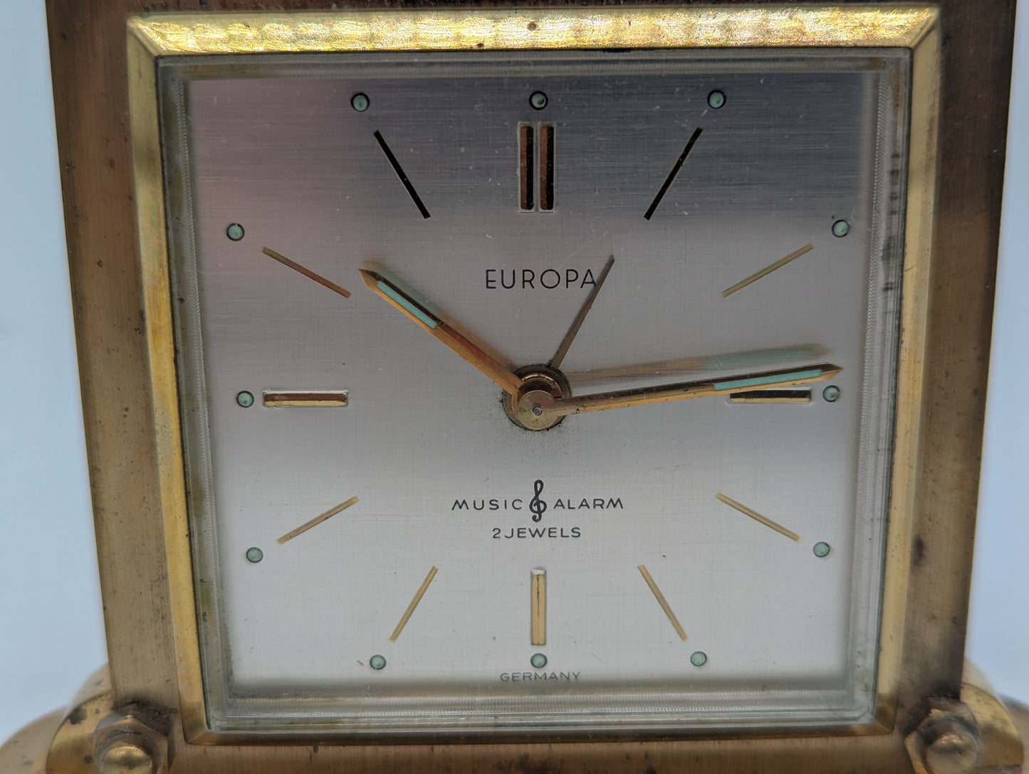 Wecker Reisewecker Uhr Europa mit Spieluhr Funktion Vintage Messing Handaufzug