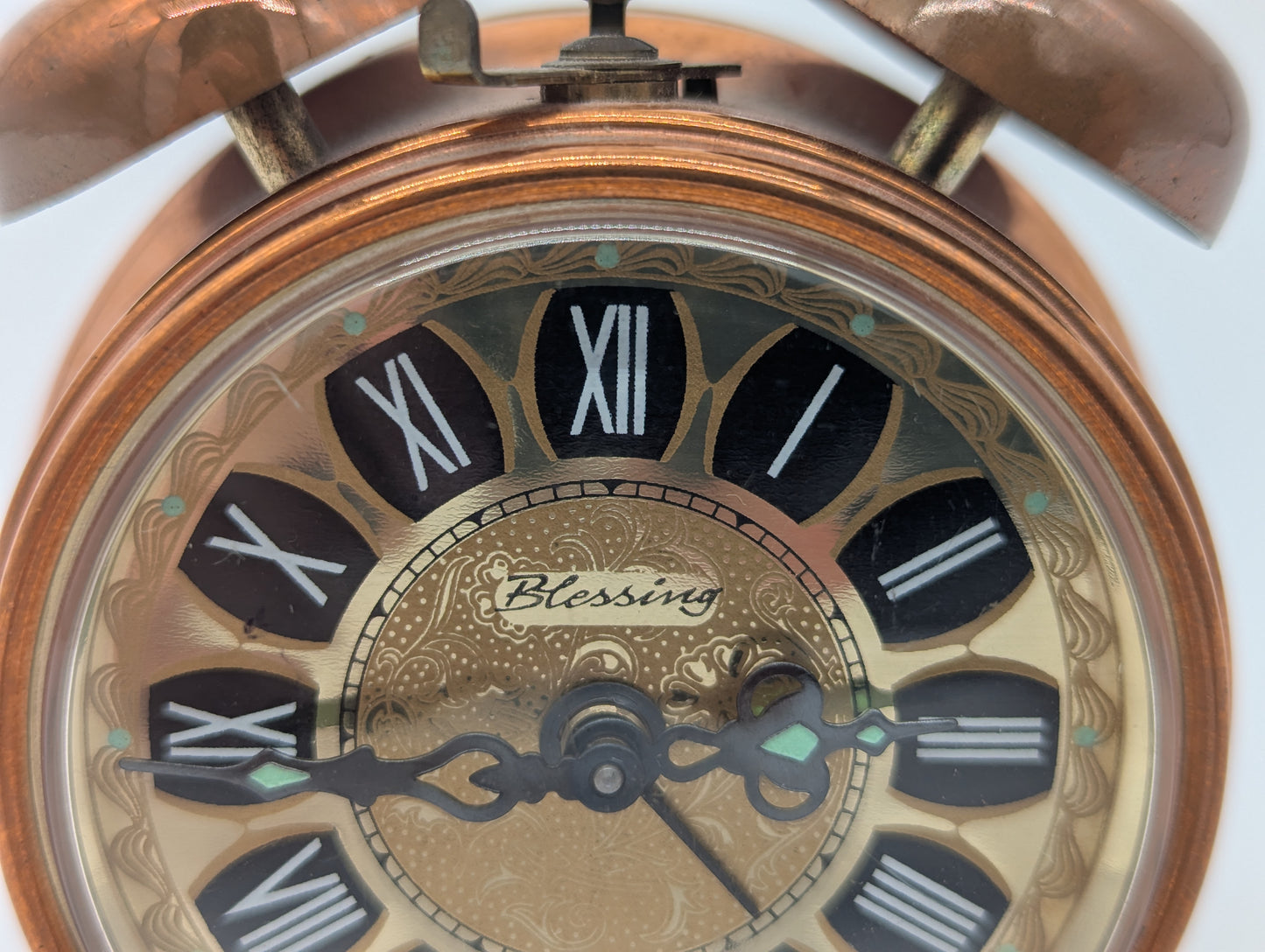 Wecker Tischuhr Uhr Blessing Kupferdesign Doppelglockenwecker Vintage