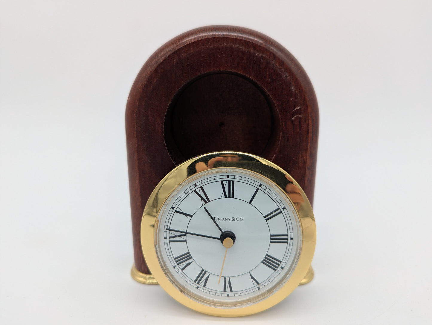 Uhr Tischuhr Tiffany & Co Print Vintage Holzuhr Quarzwerk Römische Ziffern