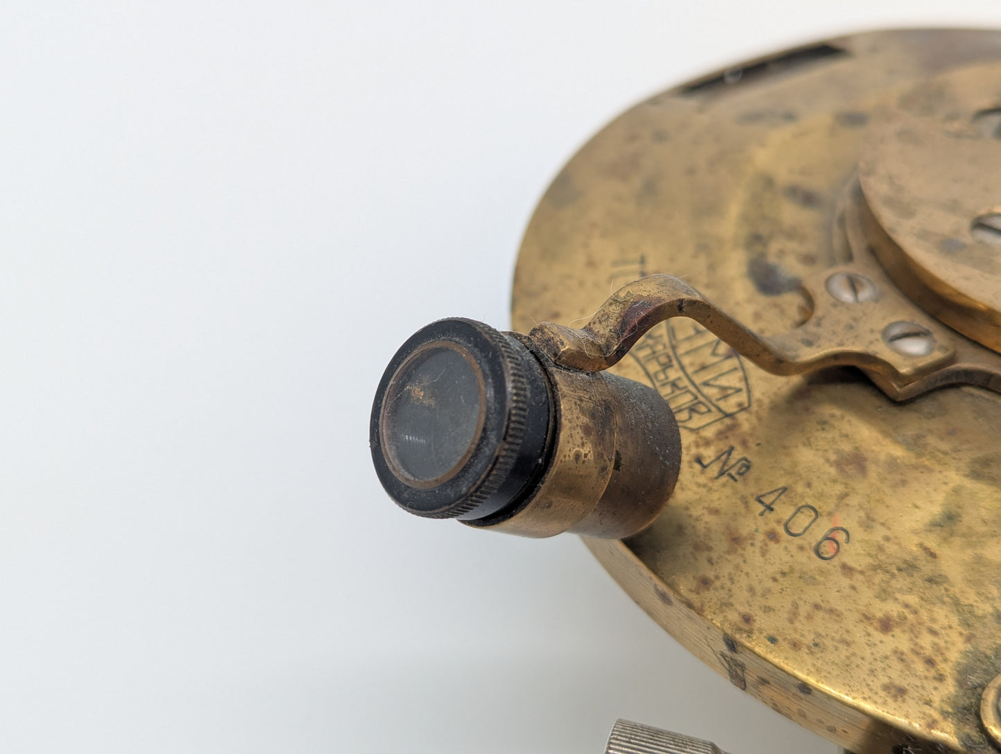 Alter Theodolit Messinstrument Komponent Präzisionsmessgerät Vintage Messing