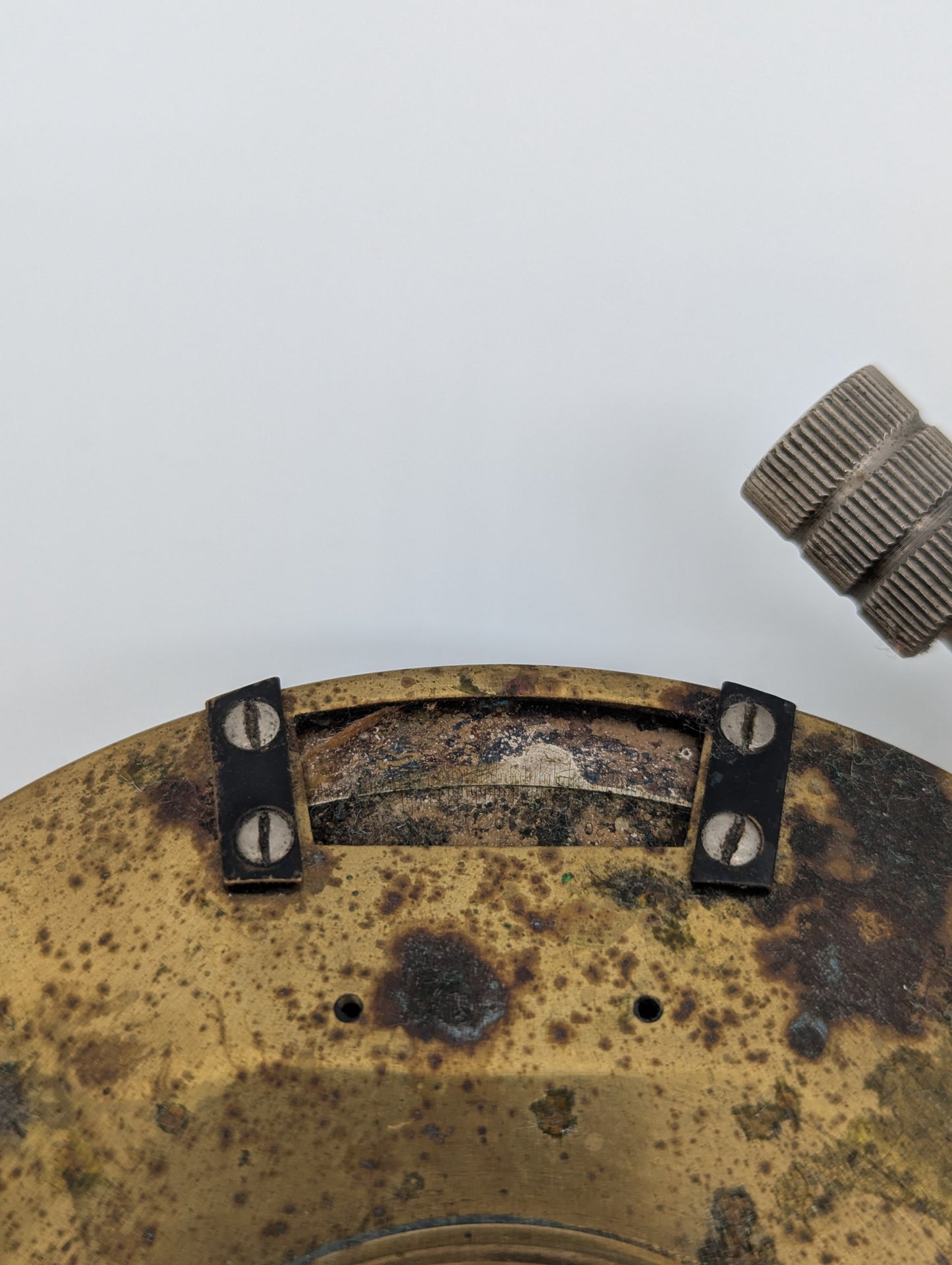 Alter Theodolit Messinstrument Komponent Präzisionsmessgerät Vintage Messing