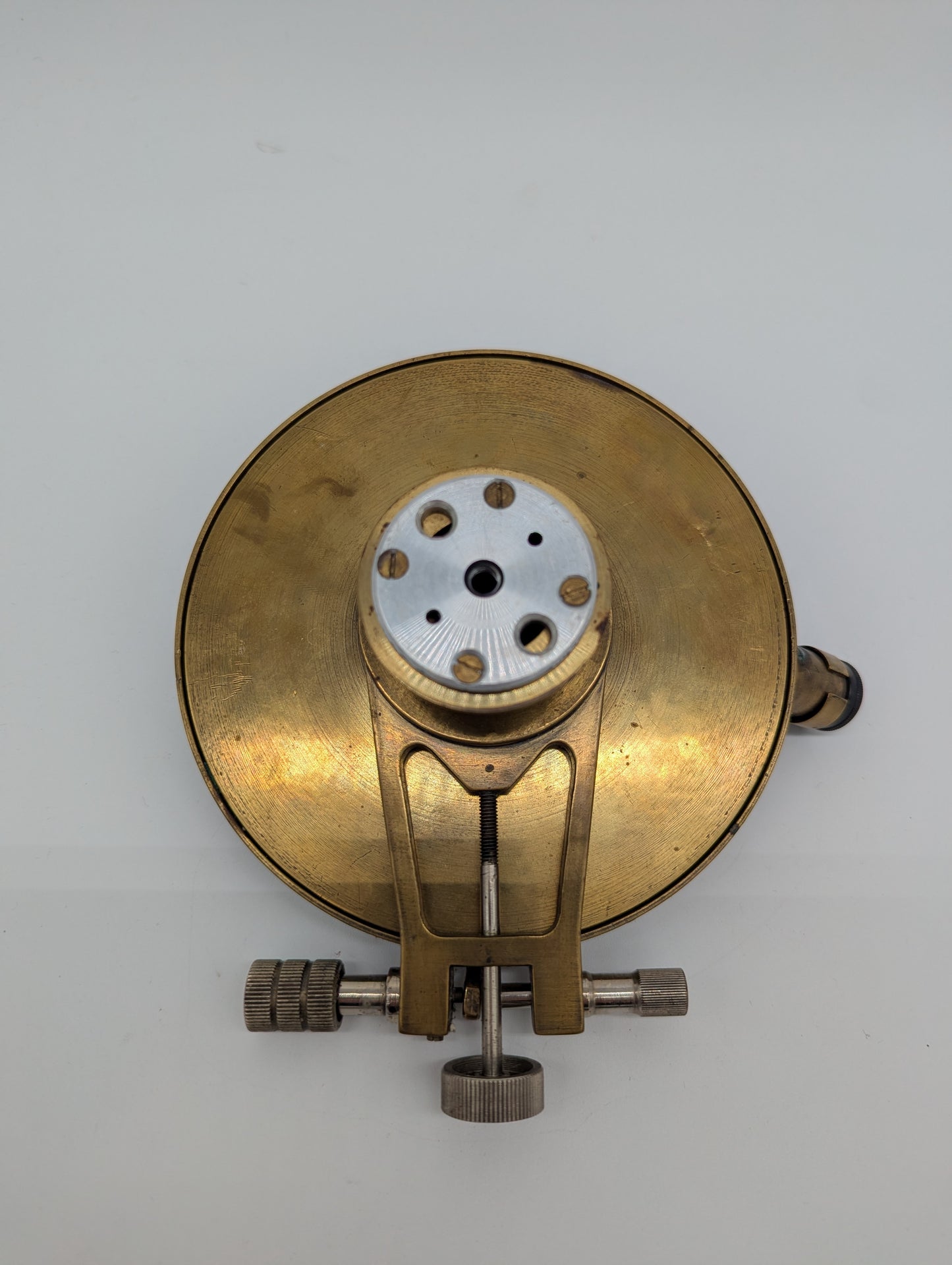 Alter Theodolit Messinstrument Komponent Präzisionsmessgerät Vintage Messing