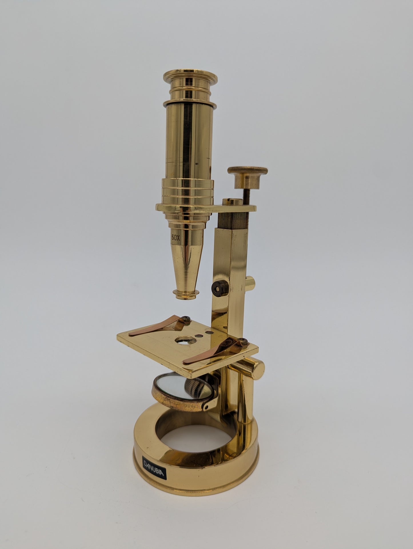 Danubia Mikroskop Messingoptik 50x Vergrößerung Vintage