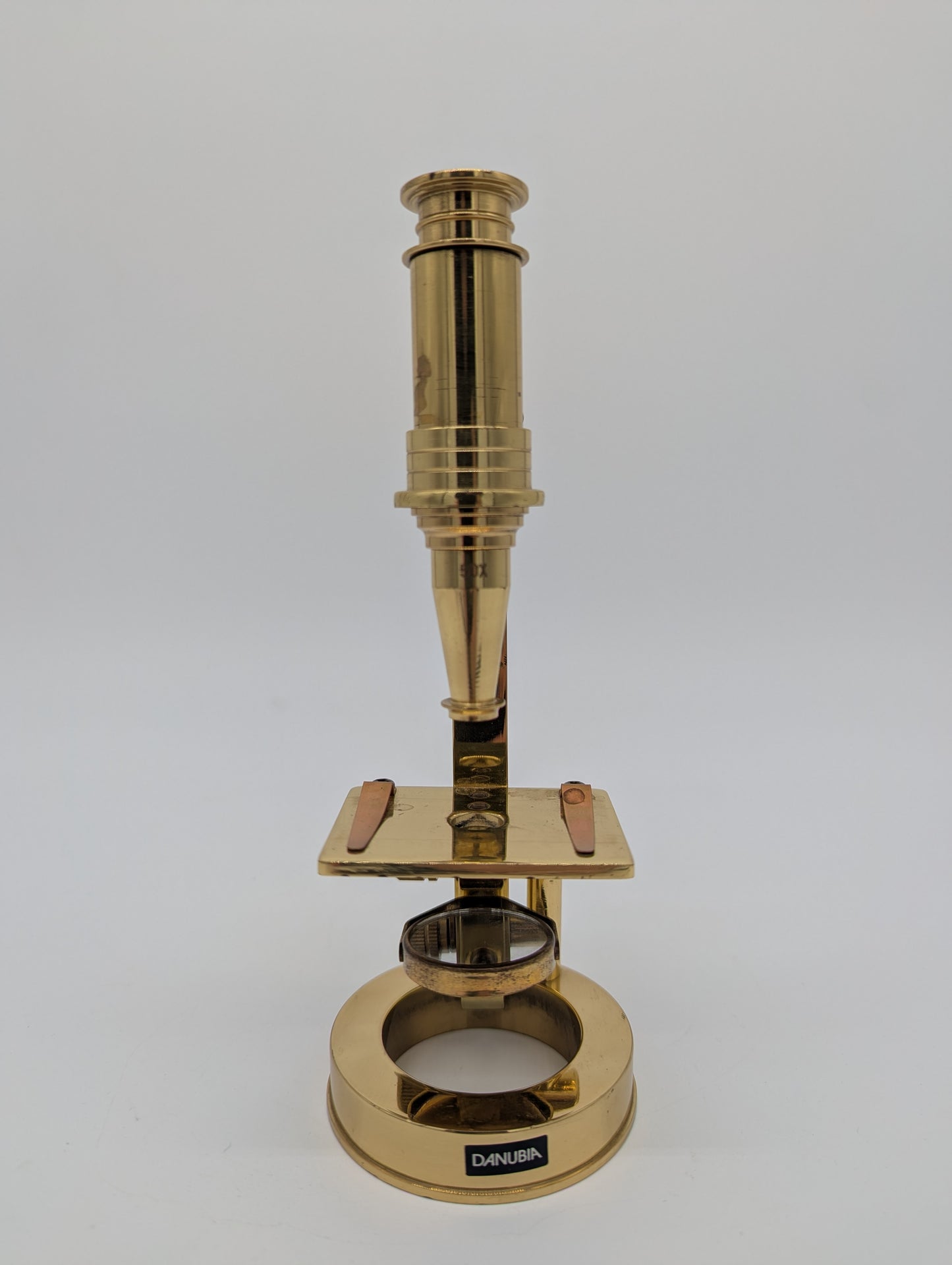 Danubia Mikroskop Messingoptik 50x Vergrößerung Vintage