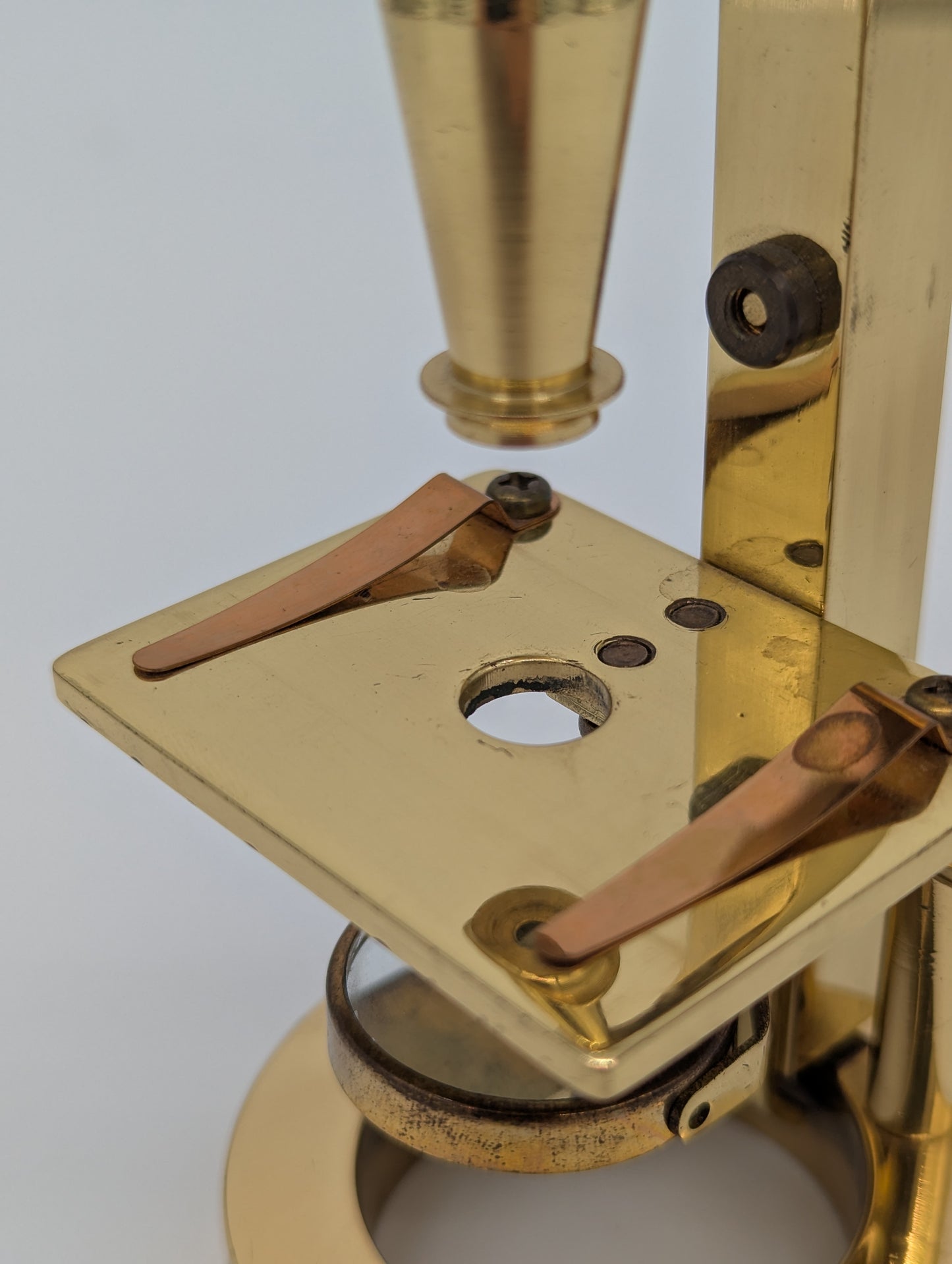 Danubia Mikroskop Messingoptik 50x Vergrößerung Vintage