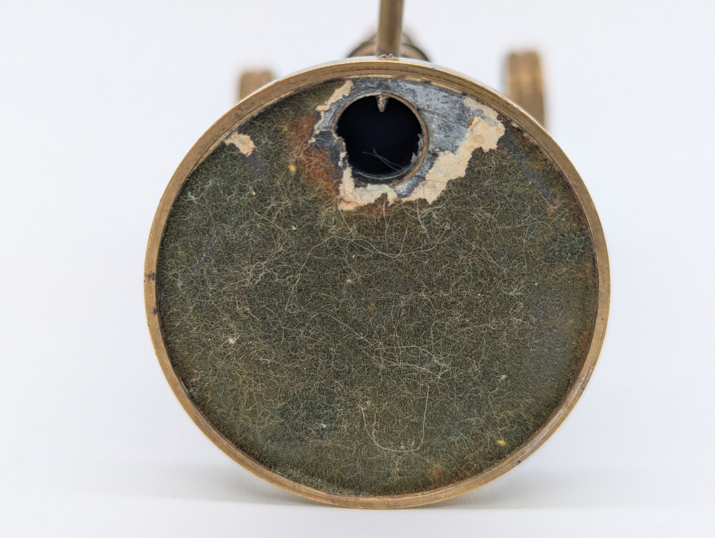 Antikes Mikroskop Messing mit Spiegel und Objektiv Vintage