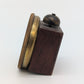 Reisewecker Wecker Miniatur Uhr mechanisch mit Holzkorpus und Messingring