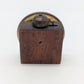 Reisewecker Wecker Miniatur Uhr mechanisch mit Holzkorpus und Messingring