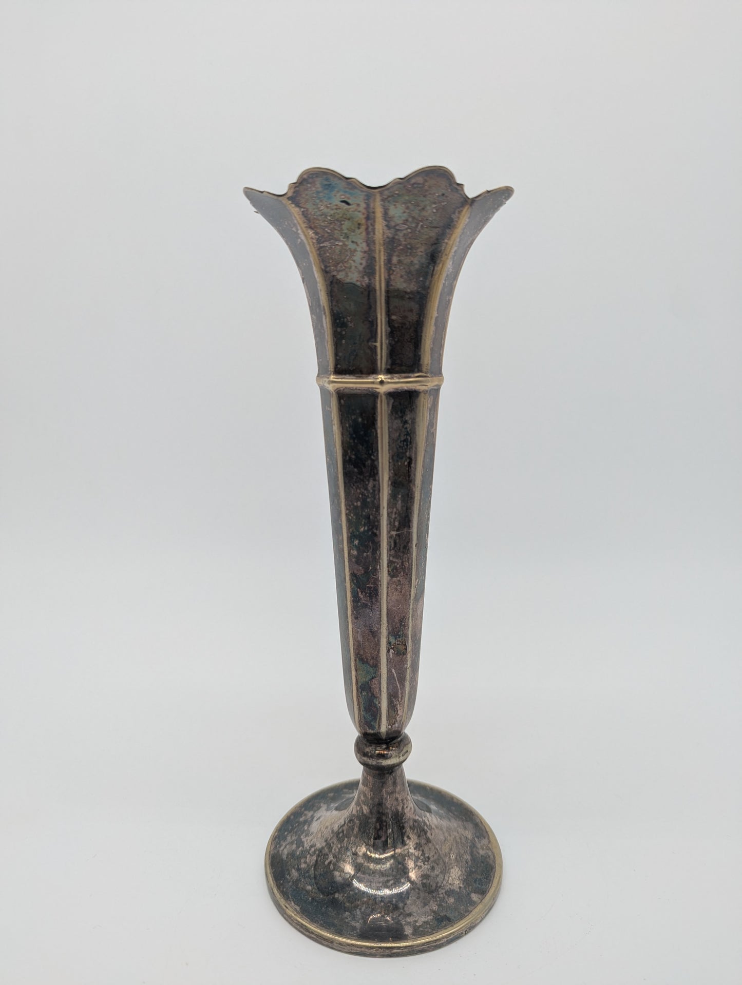 Paar Vasen Blumenvasen versilbert EPNS Stanqual mit Blütenrand Vintage