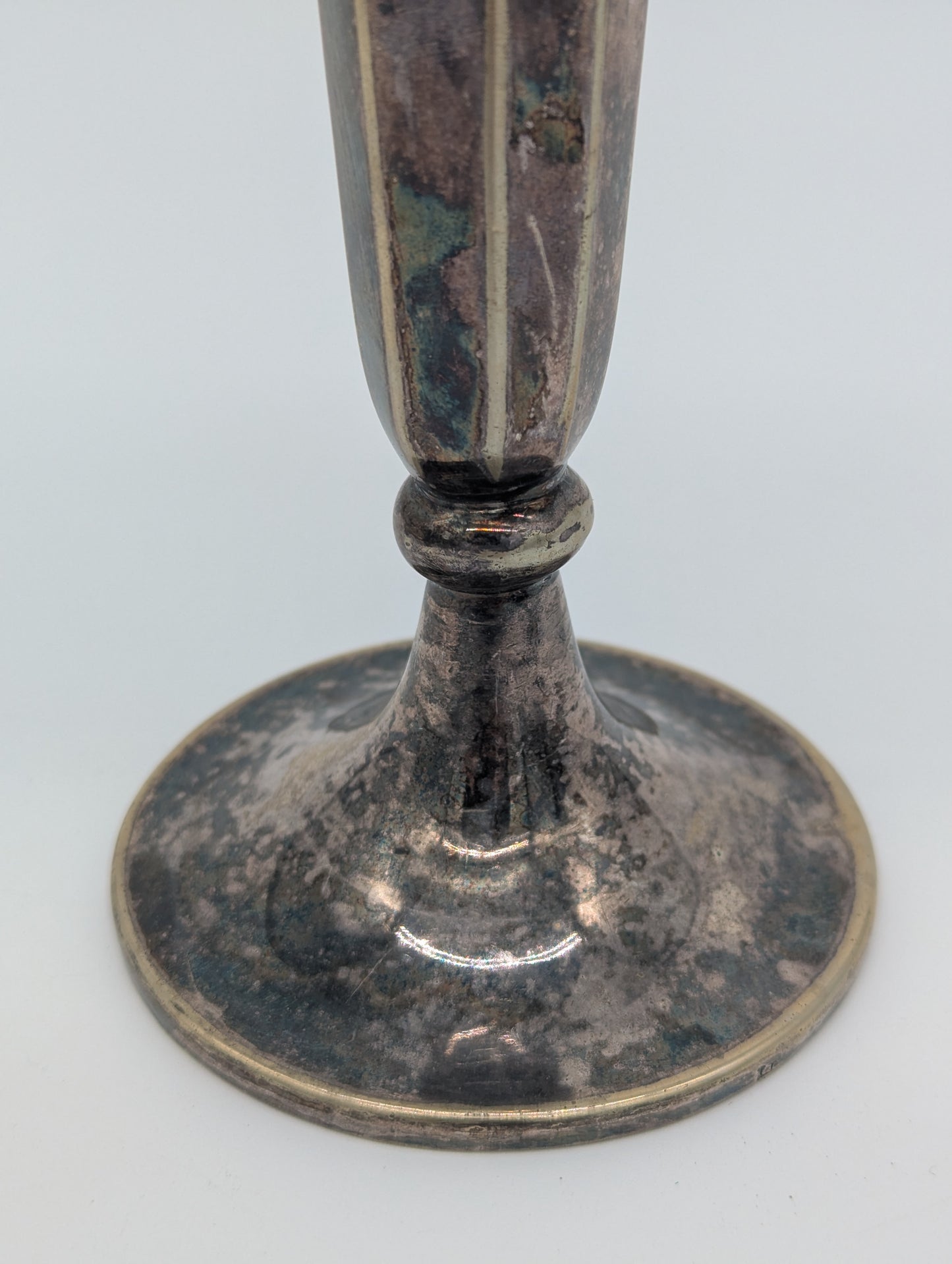 Paar Vasen Blumenvasen versilbert EPNS Stanqual mit Blütenrand Vintage