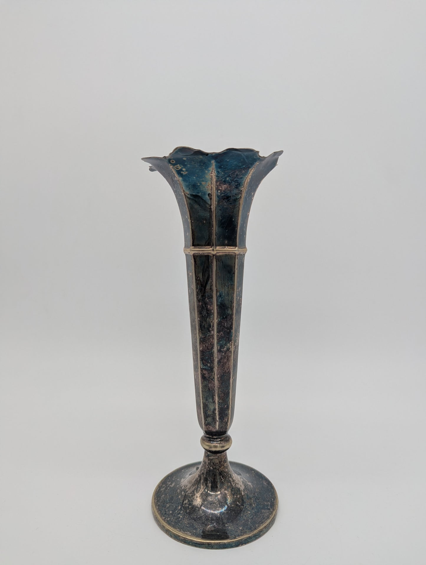 Paar Vasen Blumenvasen versilbert EPNS Stanqual mit Blütenrand Vintage