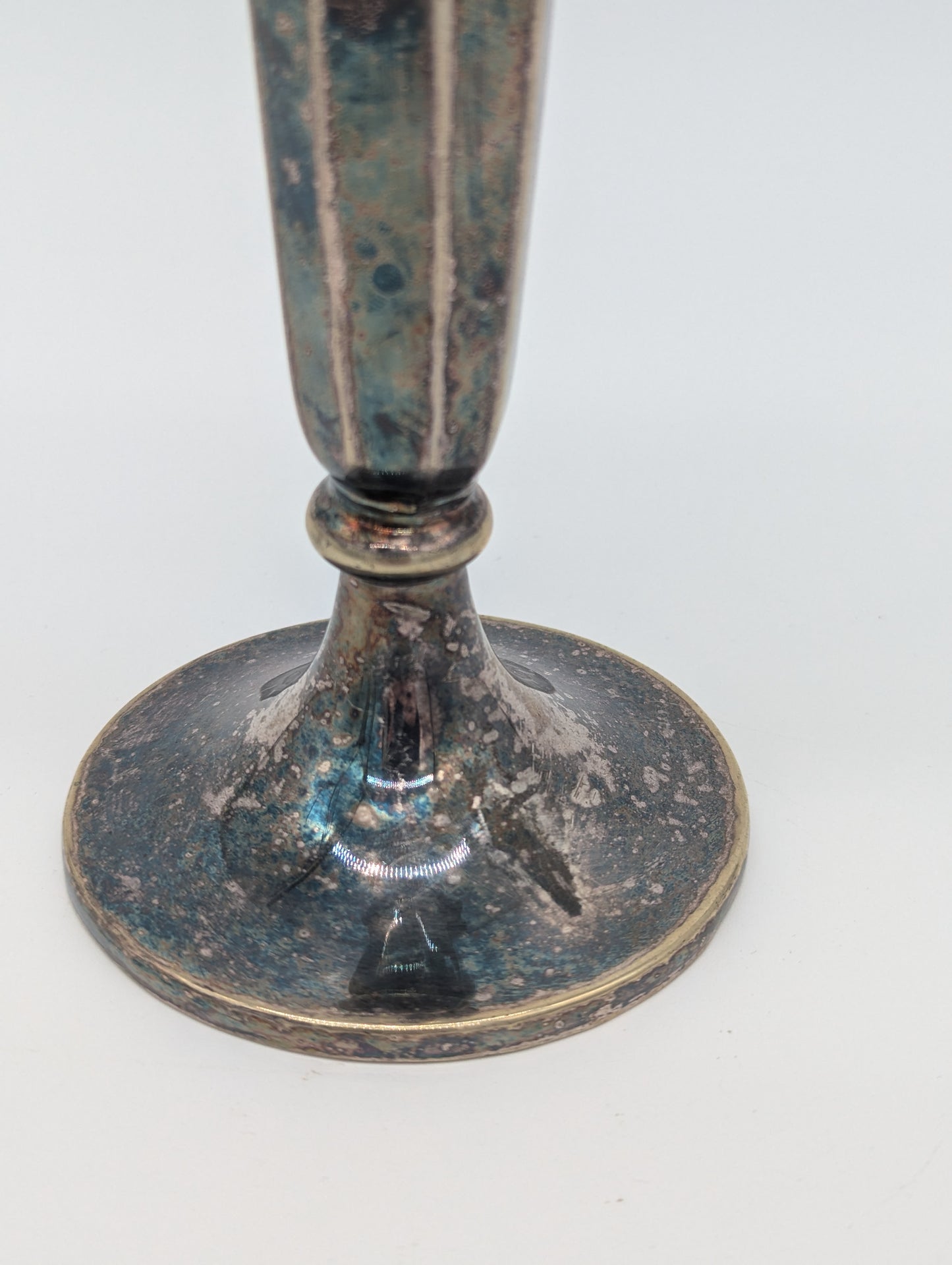 Paar Vasen Blumenvasen versilbert EPNS Stanqual mit Blütenrand Vintage