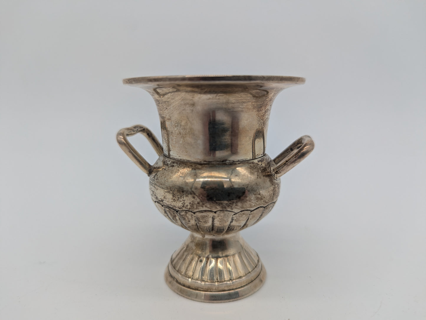 Set aus 6 Versilberten Amphoren Übertöpfen Vasen Vintage Design