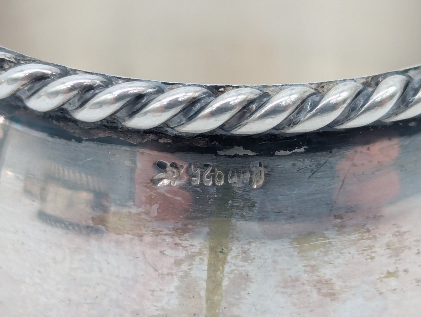 Set aus 6 Serviettenringen Sterling Silber 925er Halbmond und Krone