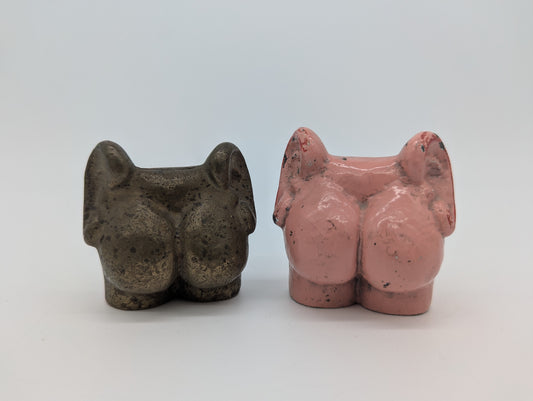 Deko Figuren Paar Arsch mit Ohren Skulpturen Vintage Dekoration