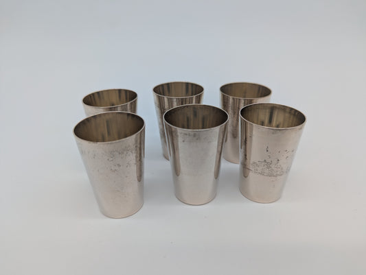 Set 6 Silber Becher Shotgläser 800-Silber Trinkbecher Vintage