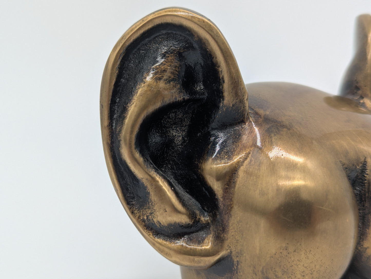 Set 2 Bronze Figuren Arsch mit Ohren Massiv Skulpturen Dekoration Vintage