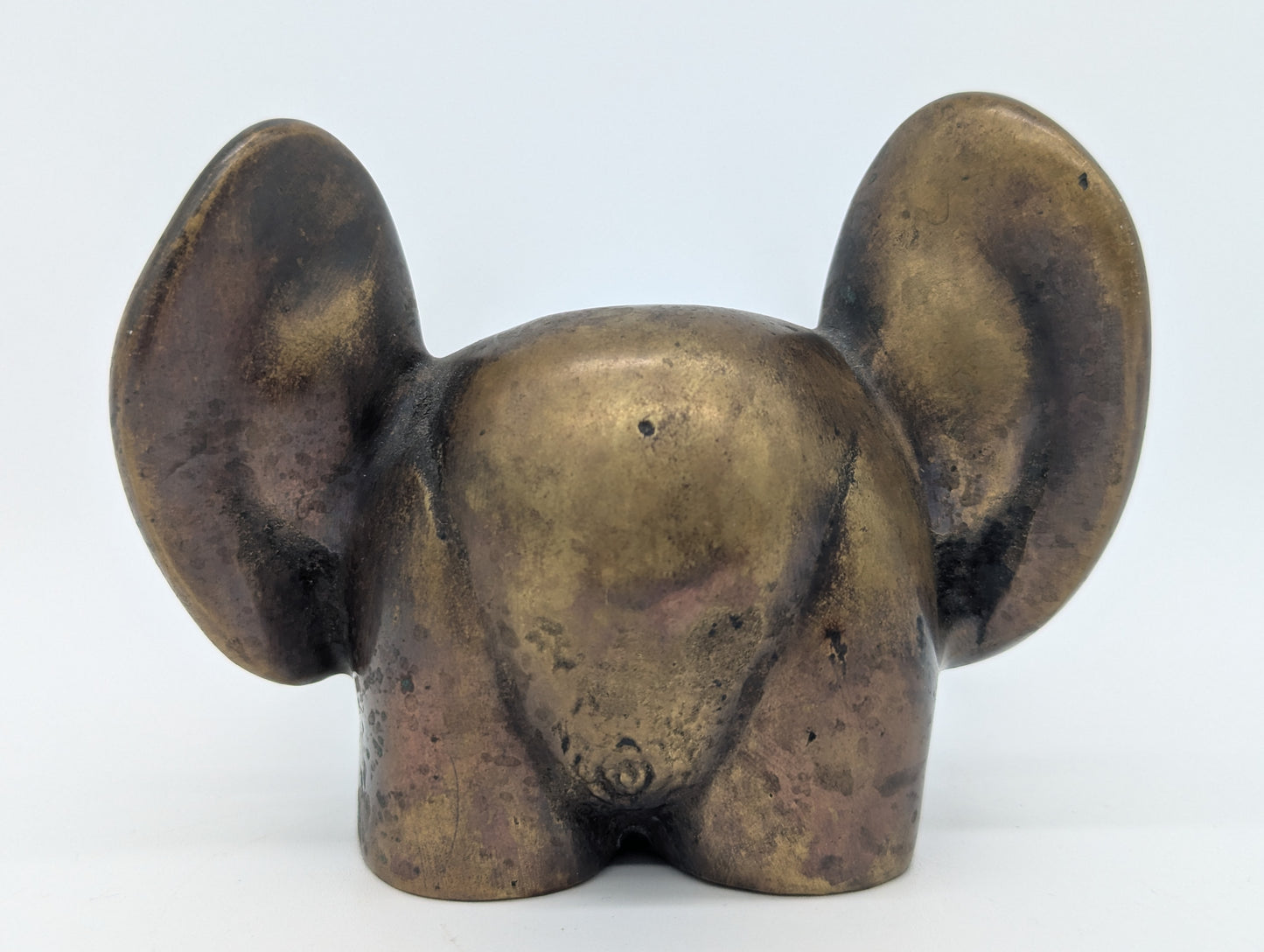 Set 2 Bronze Figuren Arsch mit Ohren Massiv Skulpturen Dekoration Vintage