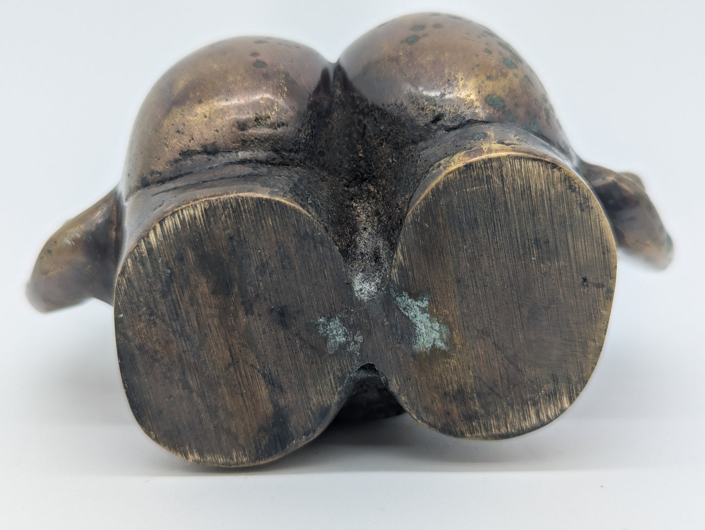 Set 2 Bronze Figuren Arsch mit Ohren Massiv Skulpturen Dekoration Vintage