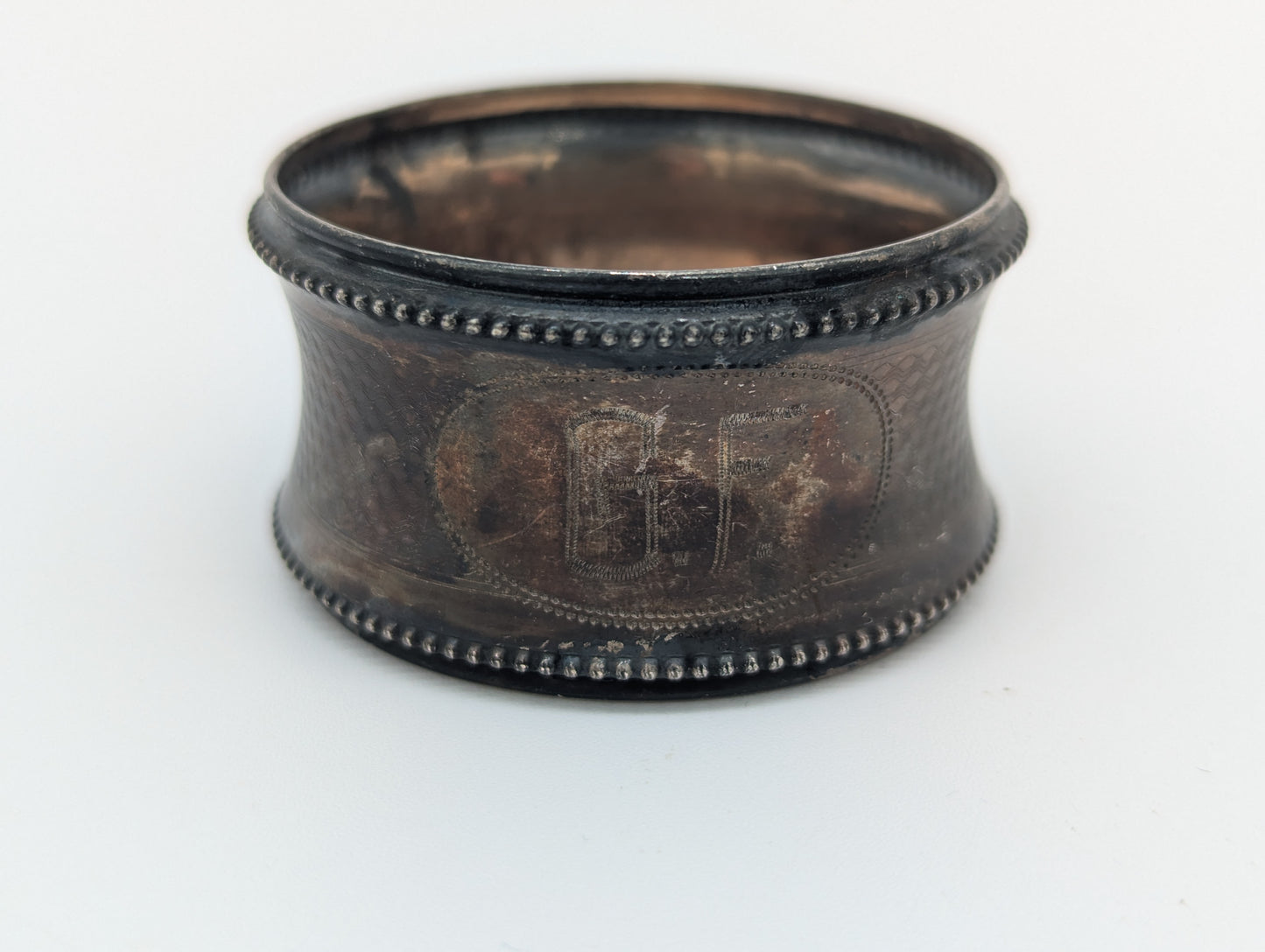 Set 7 Serviettenringe Silber Sterling 800er- Silber Antik Vintage Dekoration