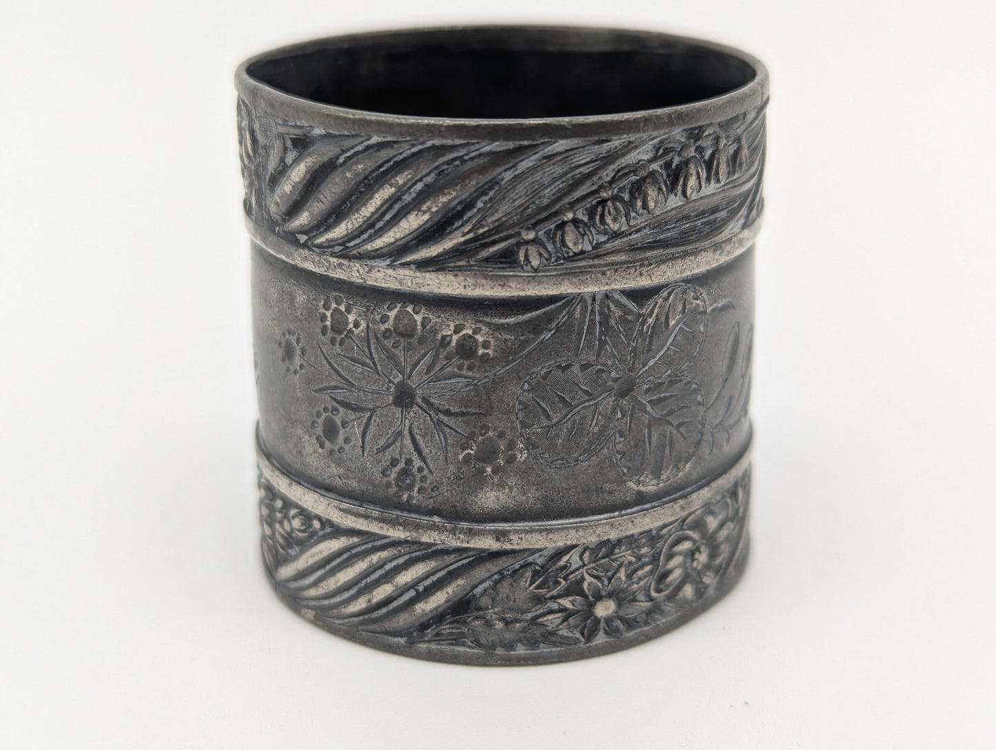 Set 7 Serviettenringe Silber Sterling 800er- Silber Antik Vintage Dekoration