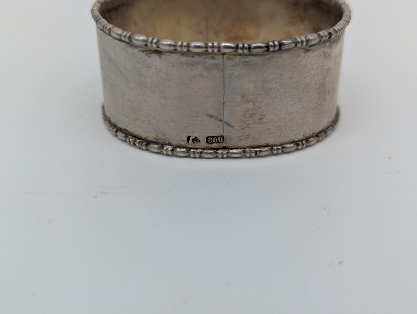 Set 7 Serviettenringe Silber Sterling 800er- Silber Antik Vintage Dekoration