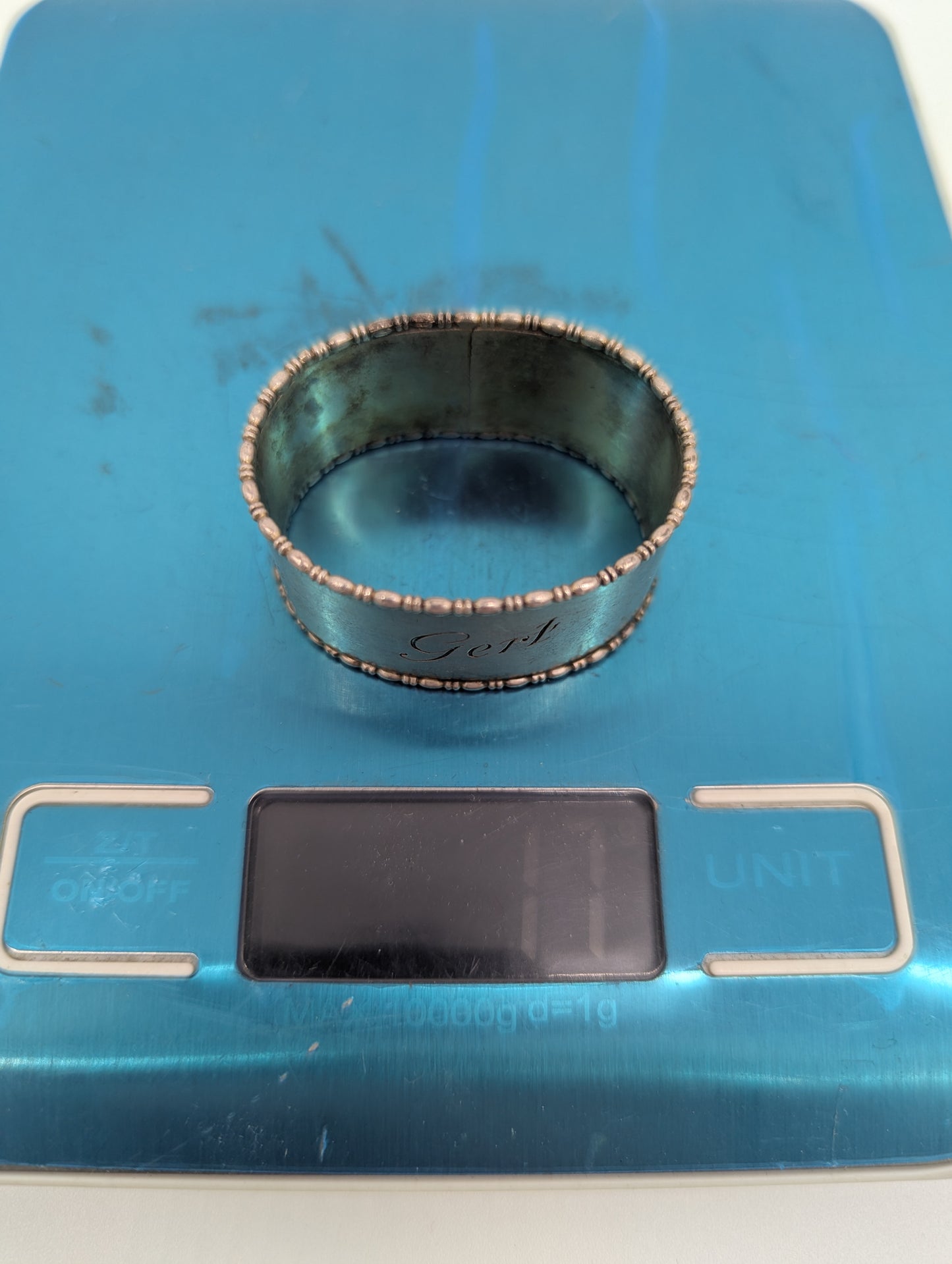 Set 7 Serviettenringe Silber Sterling 800er- Silber Antik Vintage Dekoration