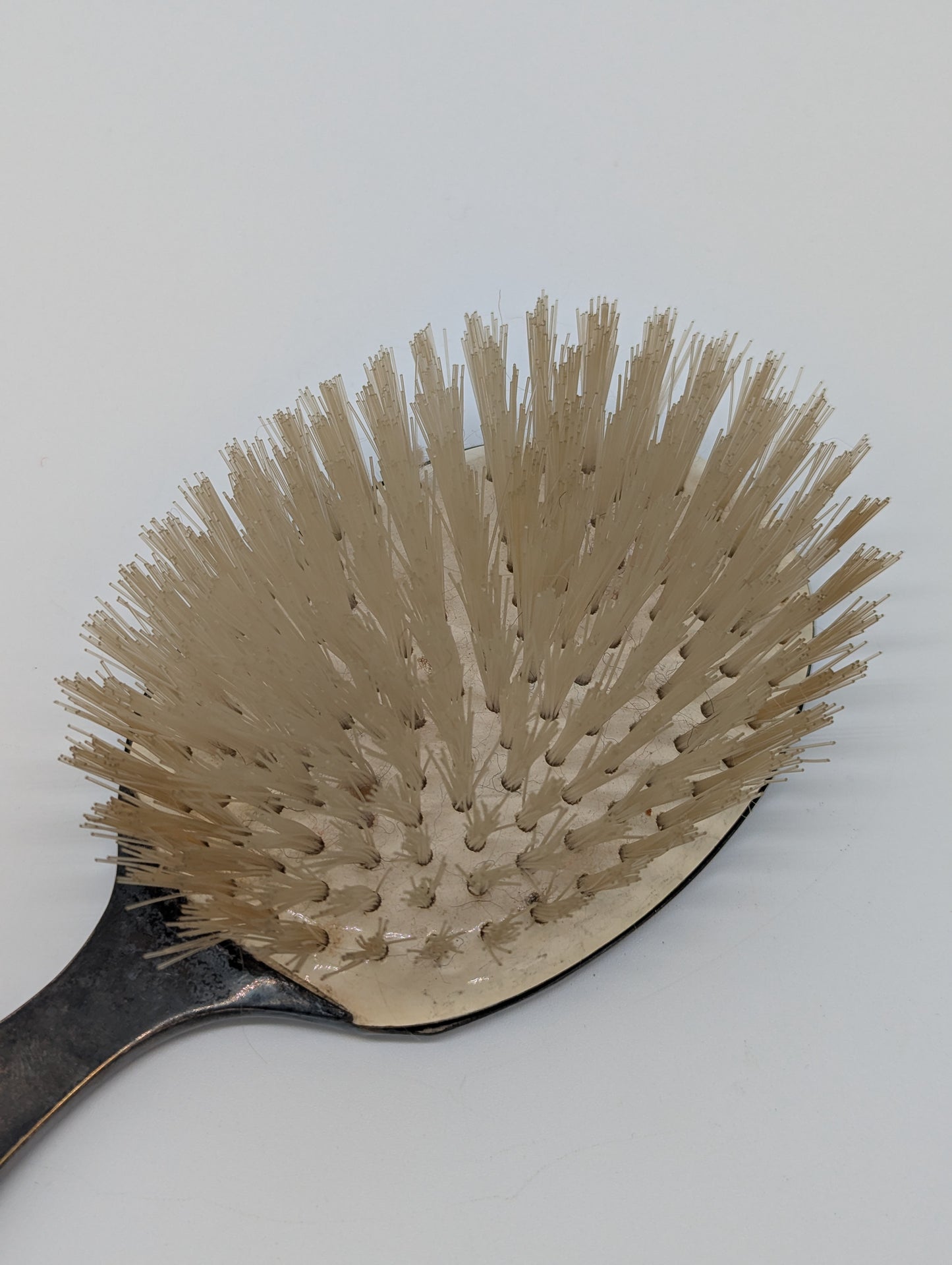 Versilbertes Frisierset 3 teilig Spiegel Handbürsten Antik Vintage Dekoration