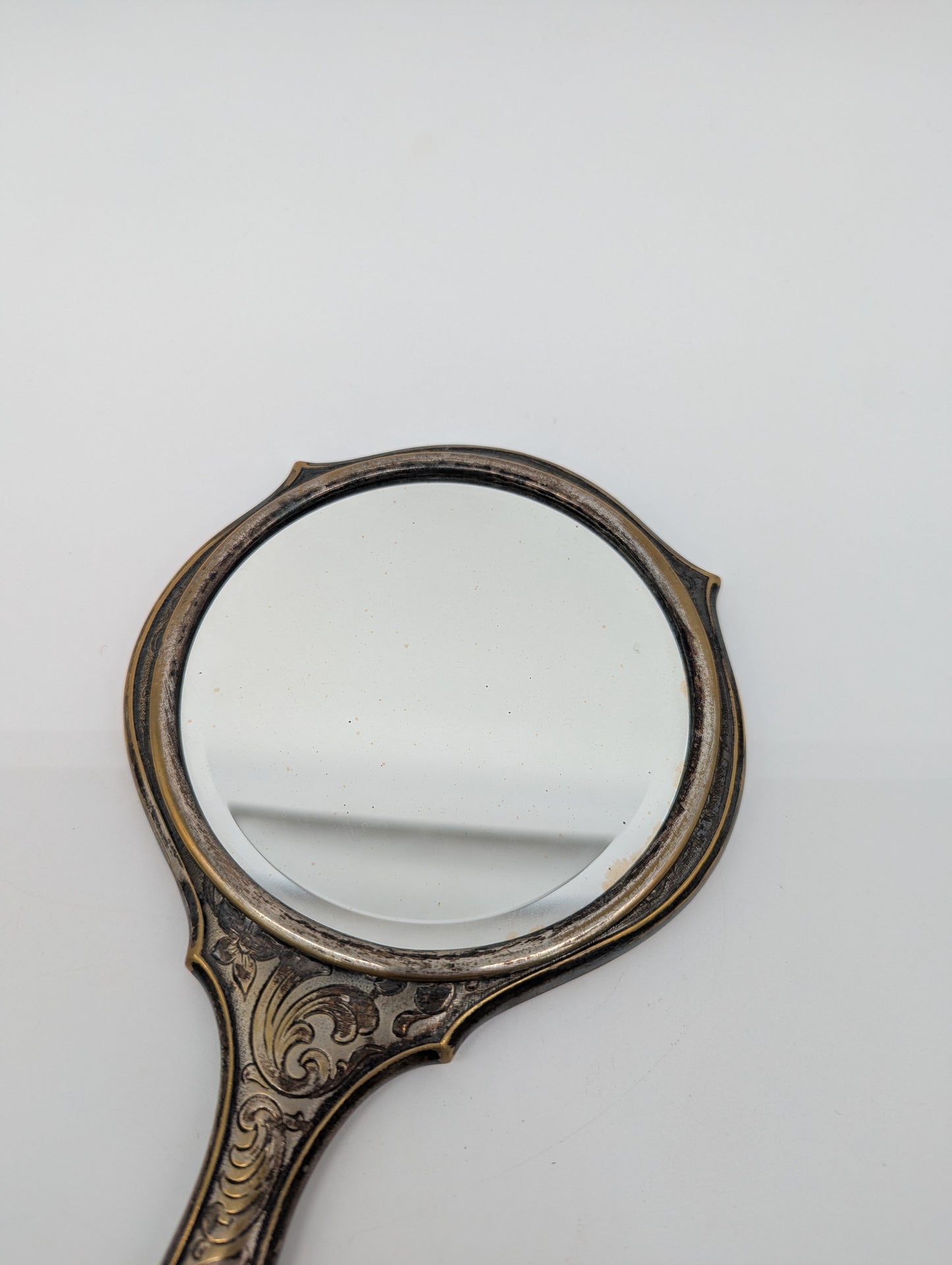 Versilbertes Frisierset 3 teilig Spiegel Handbürsten Antik Vintage Dekoration