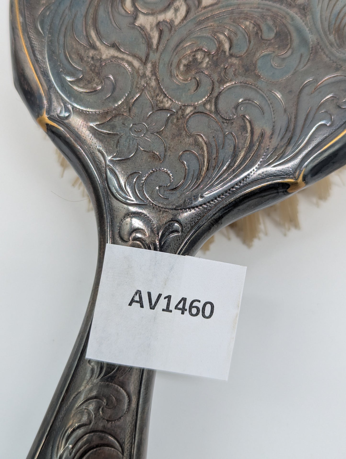 Versilbertes Frisierset 3 teilig Spiegel Handbürsten Antik Vintage Dekoration