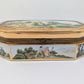 Porzellanschatulle Schmuckschatulle Handbemalt mit Landschaftsszenen vergoldet