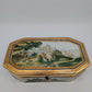 Porzellanschatulle Schmuckschatulle Handbemalt mit Landschaftsszenen vergoldet