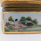 Porzellanschatulle Schmuckschatulle Handbemalt mit Landschaftsszenen vergoldet