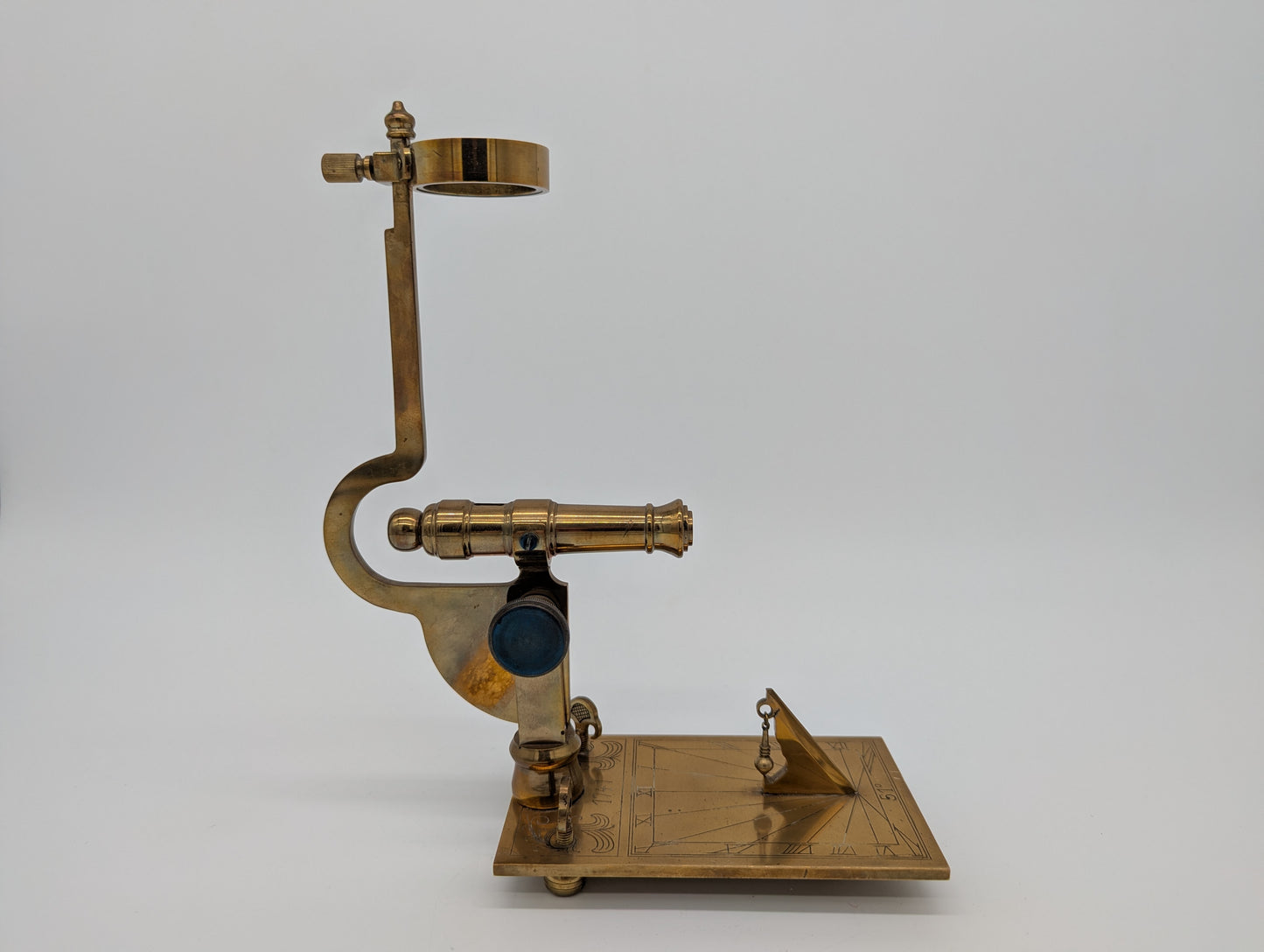 Sonnenuhr Mittagskanone aus Messing Messinstrument Astronomie Vintage