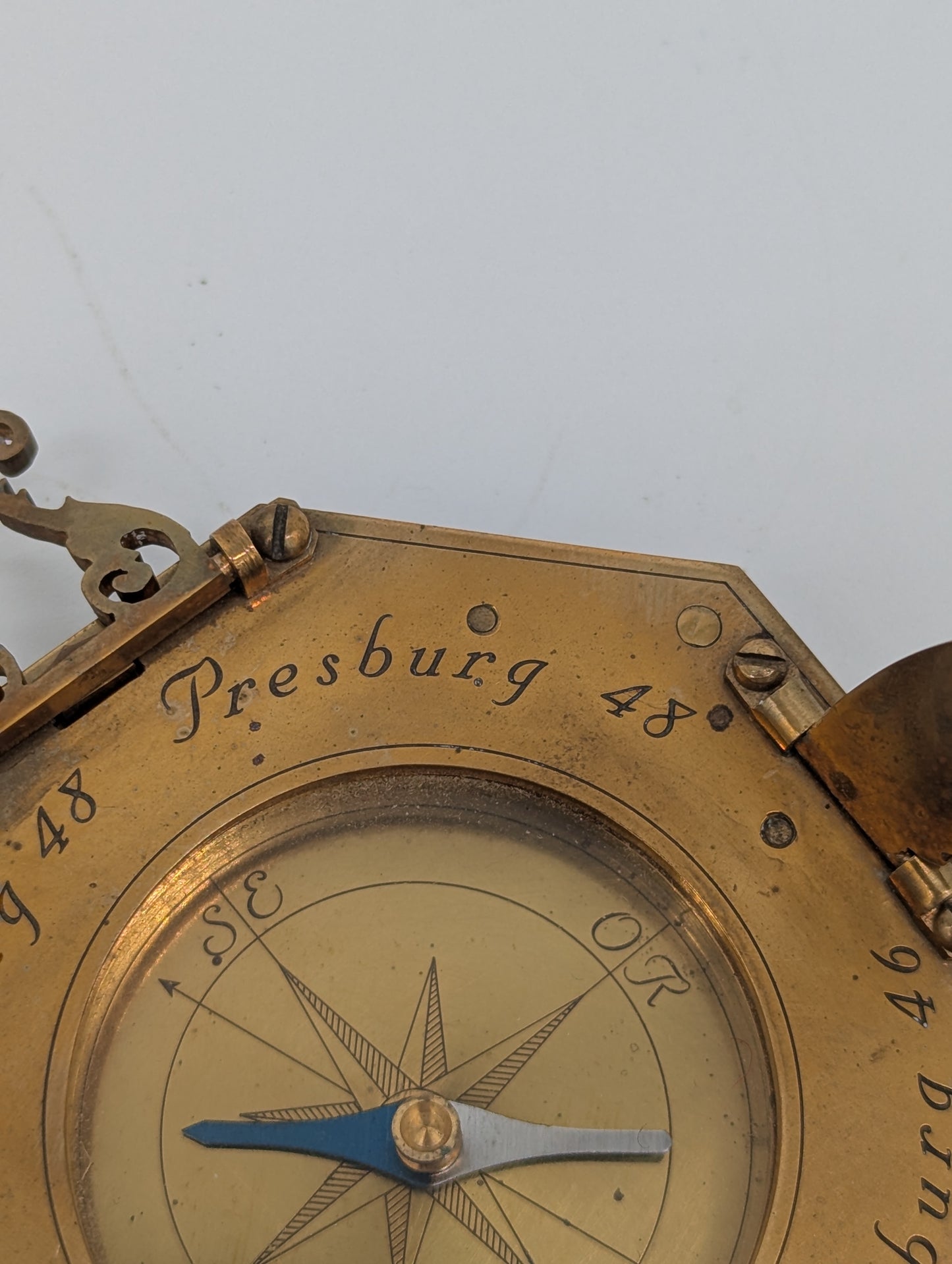 Äquatorialsonnenuhr Augsburger Typ Messing Kompass Maritim Vintage