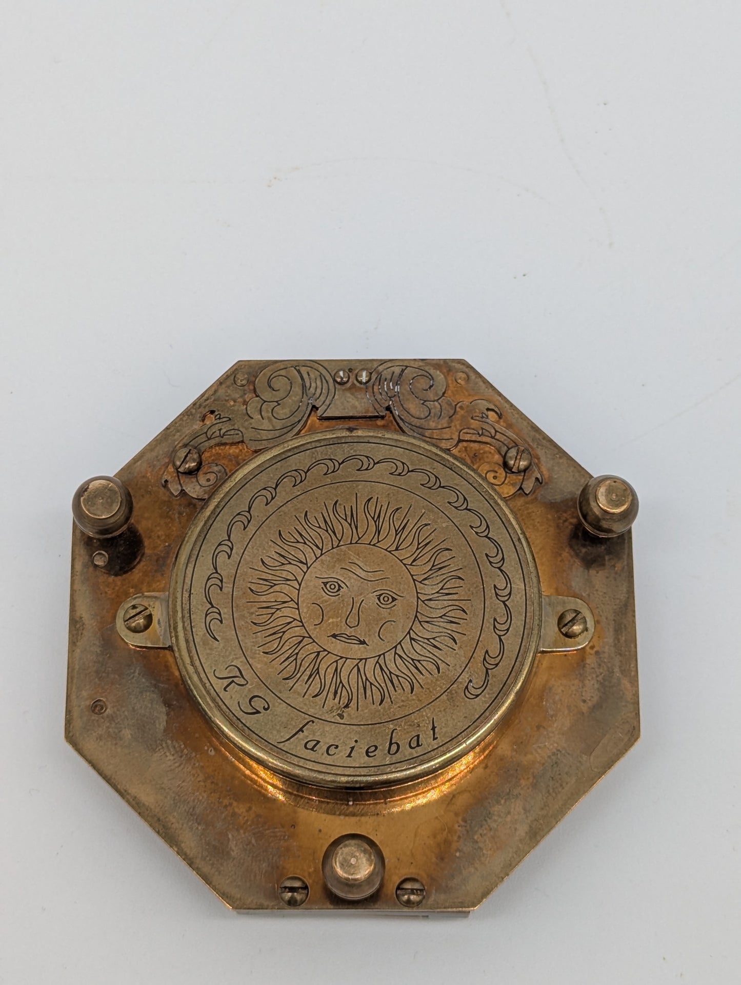 Äquatorialsonnenuhr Augsburger Typ Messing Kompass Maritim Vintage