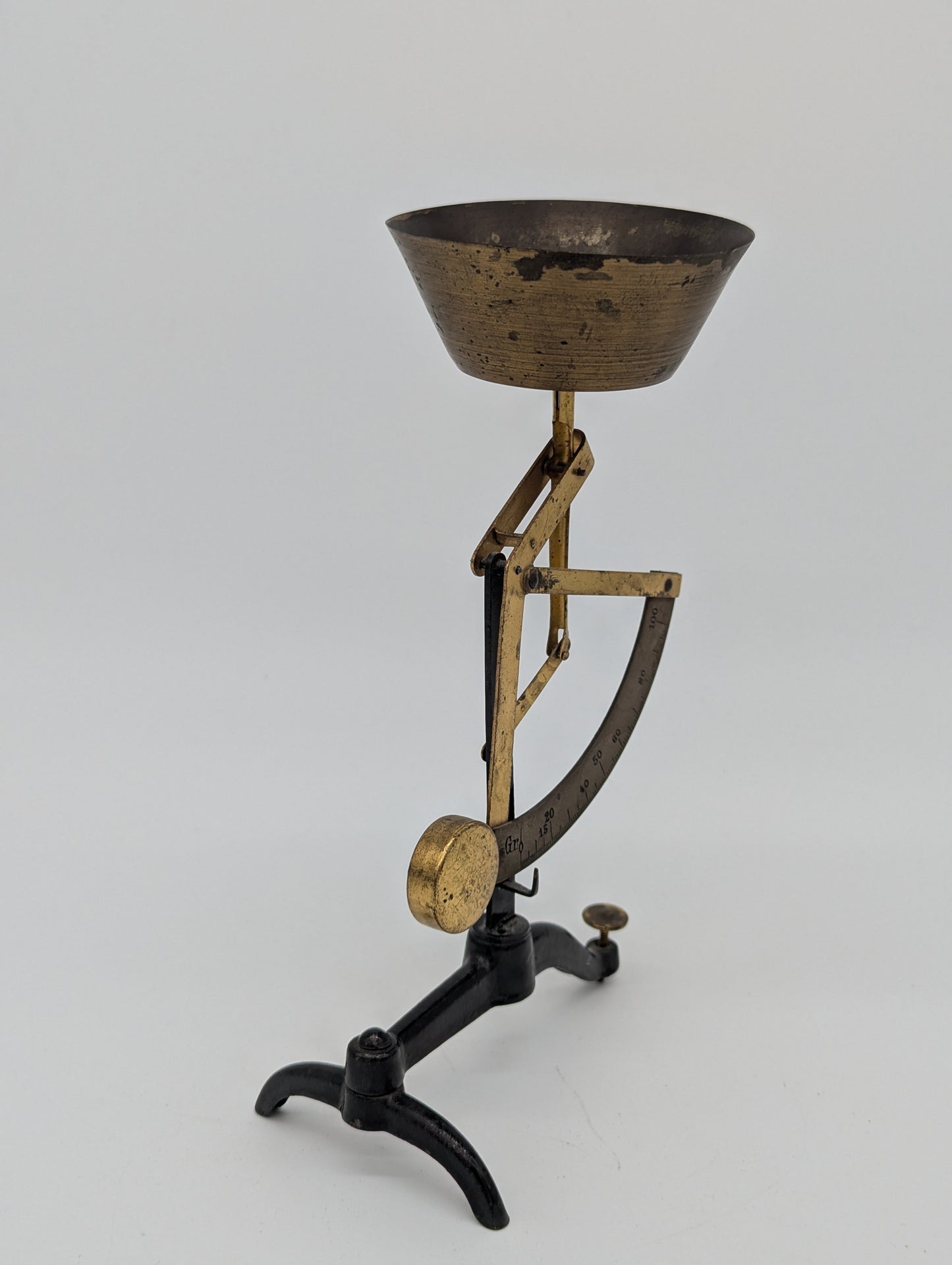 Briefwaage aus Messing und Gusseisen Vintage Waage Schreibtisch Deko